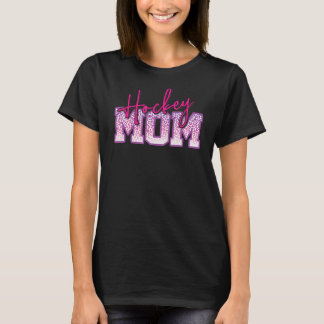 Hockey Moeder Paars Roze Leopard Print voor Moms T-shirt