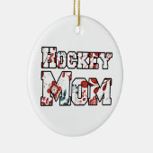 Hockey Moeder Rood Blauw Bloemen Keramisch Ornament (Rechts)