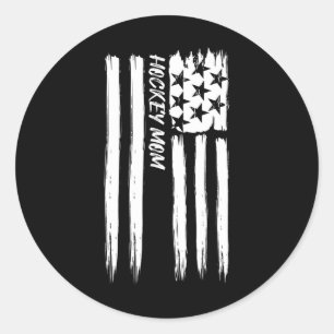 Hockey Moeder Vlag Sporten Patriottisch Amerikaans Ronde Sticker