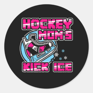 Hockey Moms Kick Ice Ronde Sticker