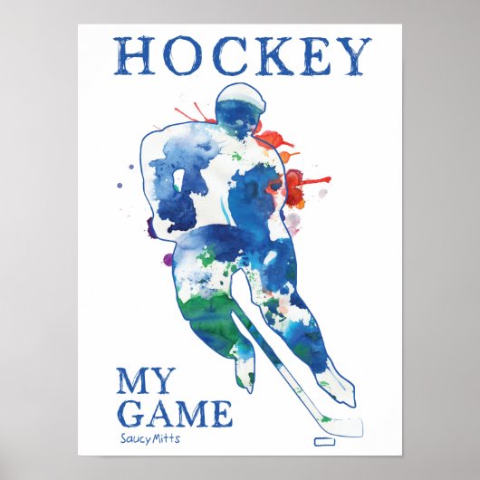 Hockey My Game Waterverf Poster (Voorkant)