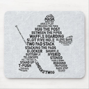 Hockey Netminder Word Art Mousemat Muismat