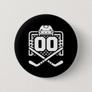 Hockey Nummer 00 Shirt Grappige Hockeyspeler Spel  Ronde Button 5,7 Cm