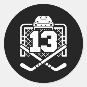 Hockey Nummer 13 Jersey Grappige Hockey Speler Spe Ronde Sticker