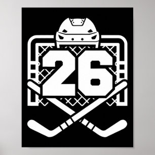 Hockey Nummer 26 Shirt Grappige Hockeyspeler Spel Poster