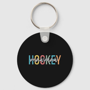 Hockey Oma Retro Vintage Hockeyspeler Liefhebber Sleutelhanger