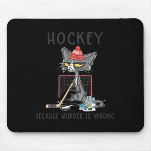 Hockey Omdat moord is fout Plezier Schattige Kat H Muismat