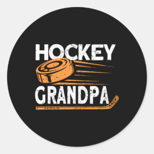 Hockey Opa Hockey Speler IJshockey Ronde Sticker