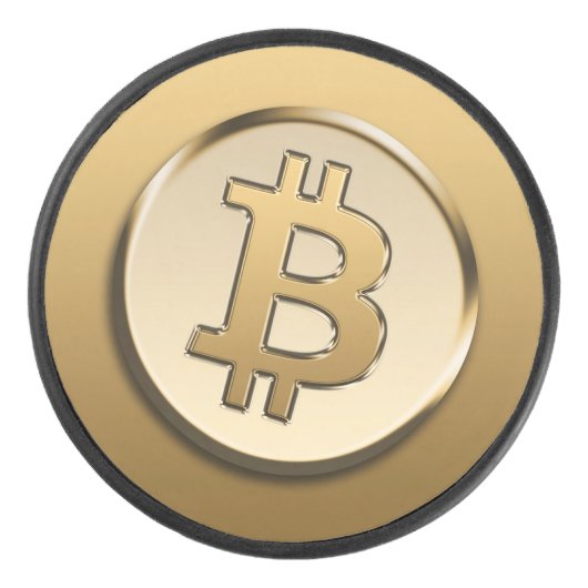 Hockey Palet de Bitcoin doré (Devant)