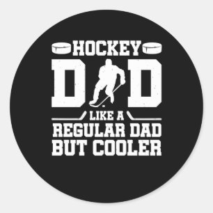 Hockey papa als een gewone vader, maar koeler ronde sticker