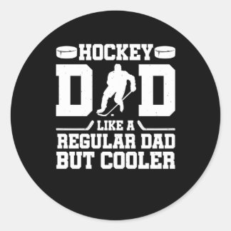 Hockey papa als een gewone vader, maar koeler ronde sticker