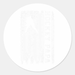 Hockey Papa Vintage Usa Amerikaanse Vlag Ronde Sticker