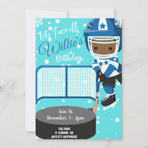 Hockey Party Informal Birthday Invitation Kaart
