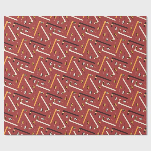 Hockey Pattern Cadeaupapier (Vlak)
