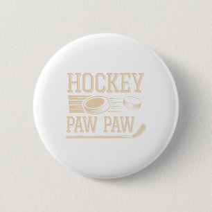Hockey Paw Paw - Hockeyspeler Retro Vintage Ronde Button 5,7 Cm