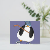 Hockey Penguin Briefkaart (Staand voorkant)