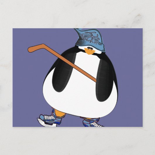 Hockey Penguin Briefkaart (Voorkant)