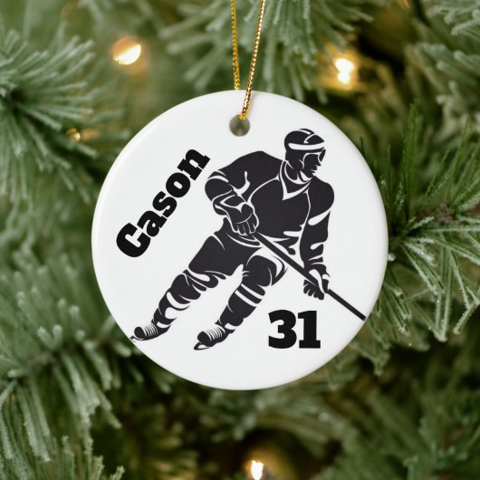 Hockey Personalized Ornament (Boom)