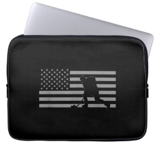 Hockey Player - American Flag Hockey Laptop Sleeve