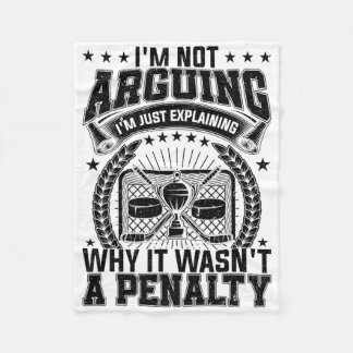 Hockey Player Arguing Funny Ice Hockey Joke Sarcas Fleece Deken