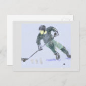 Hockey Player Art Briefkaart (Voorkant / Achterkant)