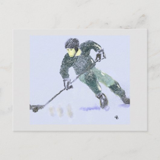 Hockey Player Art Briefkaart (Voorkant)