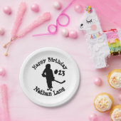 Hockey Player Birthday Papieren Bordje (Feest)