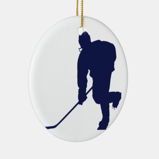 Hockey Player Blue Keramisch Ornament (Rechts)