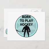 Hockey Player Born to Play Tshirts and Gifts Briefkaart (Voorkant / Achterkant)