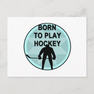 Hockey Player Born to Play Tshirts and Gifts Briefkaart