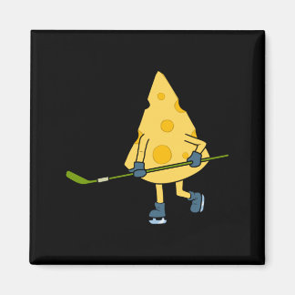 Hockey Player Cute Cheese Hobby Sports Performance Magneet