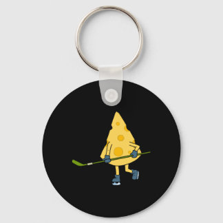 Hockey Player Cute Cheese Hobby Sports Performance Sleutelhanger