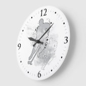 Hockey Player Double Vision Grey Ice Man Cave Grote Klok (Hoek)