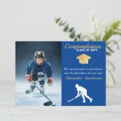 Hockey player Foto afstuderen blue class van 2022 Aankondiging (Staand voorkant)