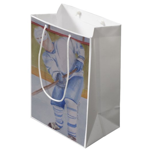 HOCKEY PLAYER GIFT BAG MEDIUM CADEAUZAKJE (Voorkant Gekanteld)
