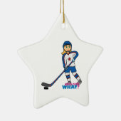 Hockey Player Girl Keramisch Ornament (Rechts)