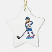 Hockey Player Girl Keramisch Ornament (Links)