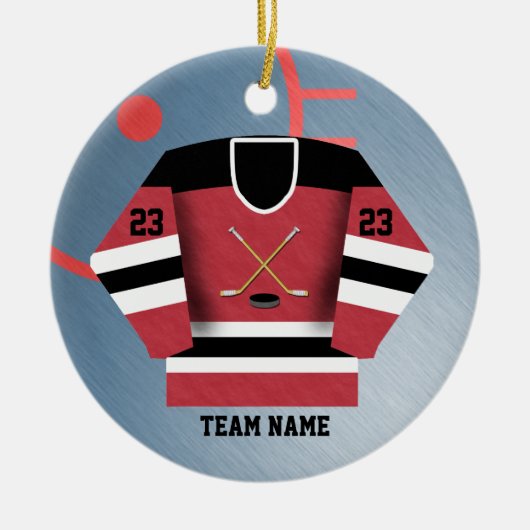 Hockey Player Jersey Ornament (Voorkant)
