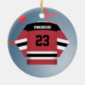 Hockey Player Jersey Ornament (Achterkant)