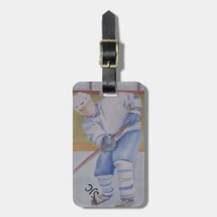 HOCKEY PLAYER PERSONALISEERD BAGAGELABEL