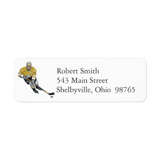 Hockey Player Return Address Labels (Voorkant)