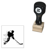 Hockey player spelen 	rubberstempel (Gestempeld)