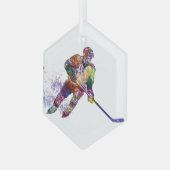 Hockey Player Sport Glas Ornament (Voorkant links)
