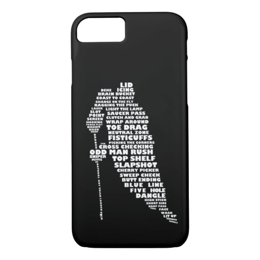 Hockey Player Typography Design iPhone 7 hoesje (Achterkant)
