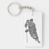 Hockey Player Typography Sleutelhanger (Voorkant)