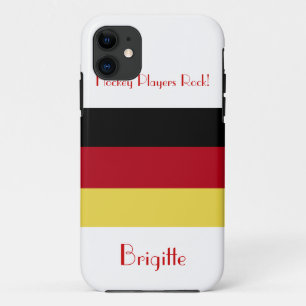 Hockey Players Rock! - Duitse flag+Name iPhone 11 Hoesje