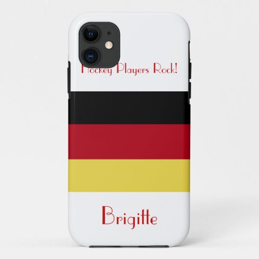 Hockey Players Rock! - Duitse flag+Name Case-Mate iPhone Case (Achterkant)