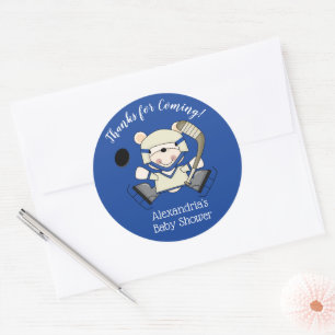 Hockey Polar Beer Baby shower Favor Stickers
