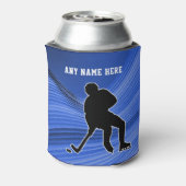 Hockey Pride speler op blauwe achtergrond Personal Blikjeskoeler (Blikje Achterkant)