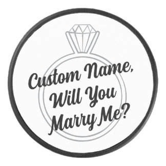 Hockey Proposition de demande en mariage avec palet de ho